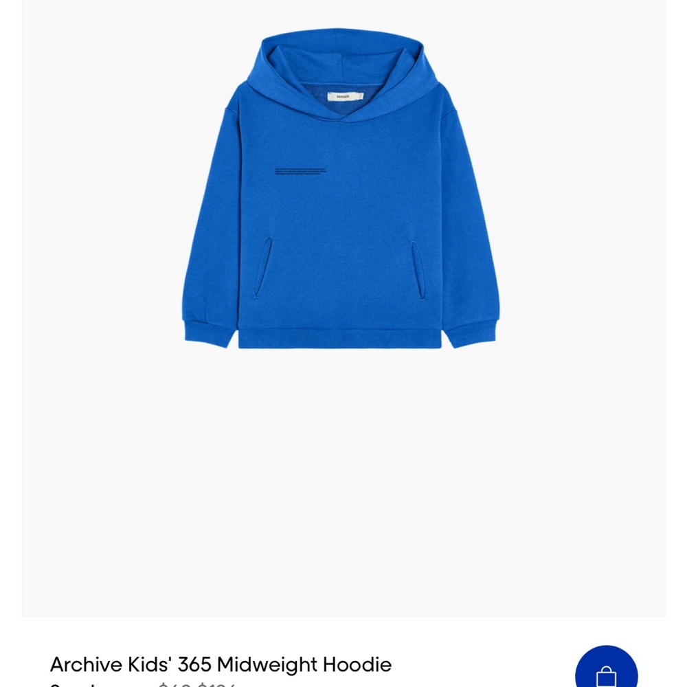 Limited edition Kids Pangaia cobalt Blue Sweatshirt